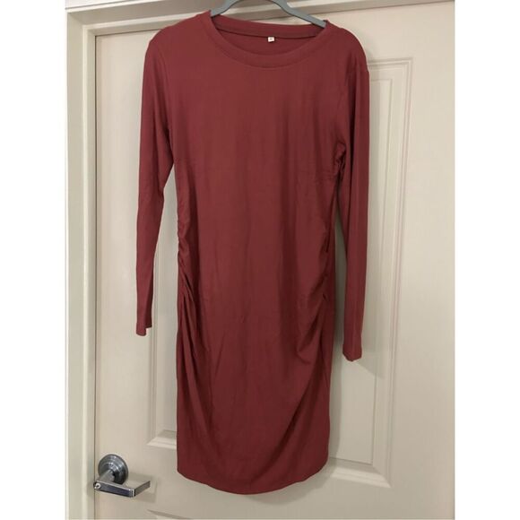 NEW HELLO MIZ Knit Ribbed Maternity Dress with Long Sleeve XL - Picture 3 of 5